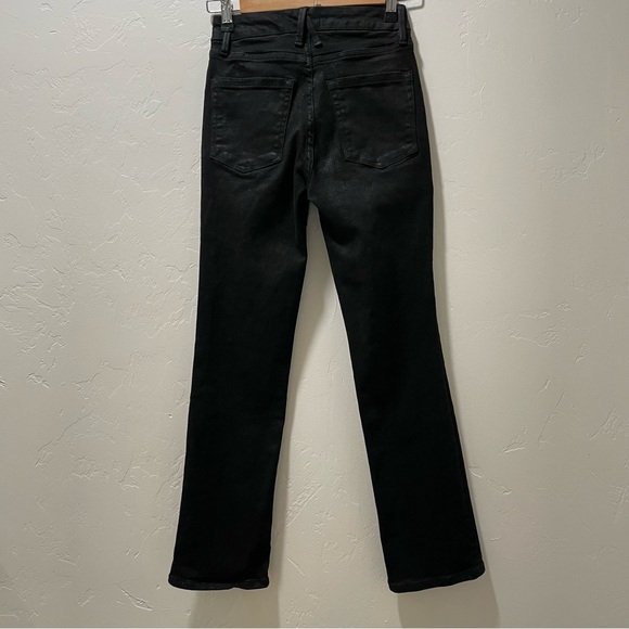 Good American Women's 0/25 Good Legs Straight Jean Black Coated GST001STNA - Picture 6 of 13